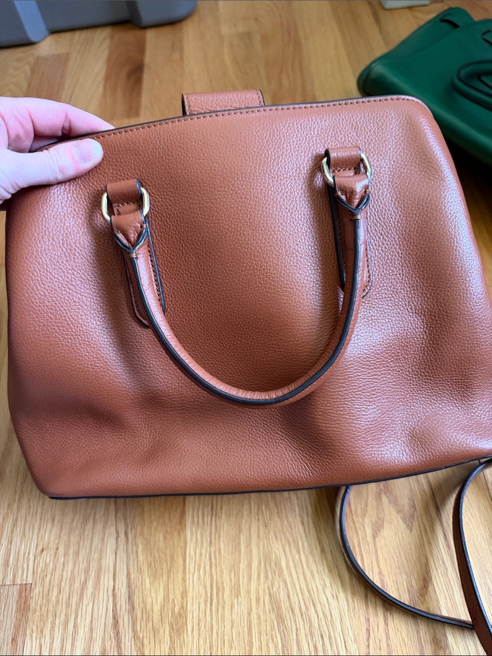 kate spade Cognac Pebbled Leather Dome Satchel - Picture 4 of 7